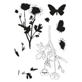 Sizzix Framelits Die & A5 Stamp Set By 49 & Market 8/Pkg, Painted Stencil Botanical (666635)