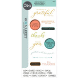 Sizzix Clear Stamps With Framelits Die By 49 And Market, Thankful Sentiments (666708)