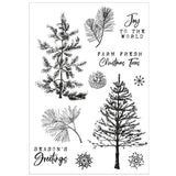 Sizzix A5 Clear Stamps With Framelits Die By 49 And Market, Pine Holidays (666711)