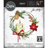 Sizzix Thinlits Dies By Tim Holtz 14/Pkg, Vault Festive Wreath (666715)