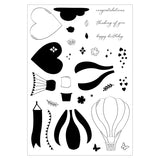 Sizzix A5 Clear Stamps Set 28/Pkg by Catherine Pooler, Up and Away (#666829)