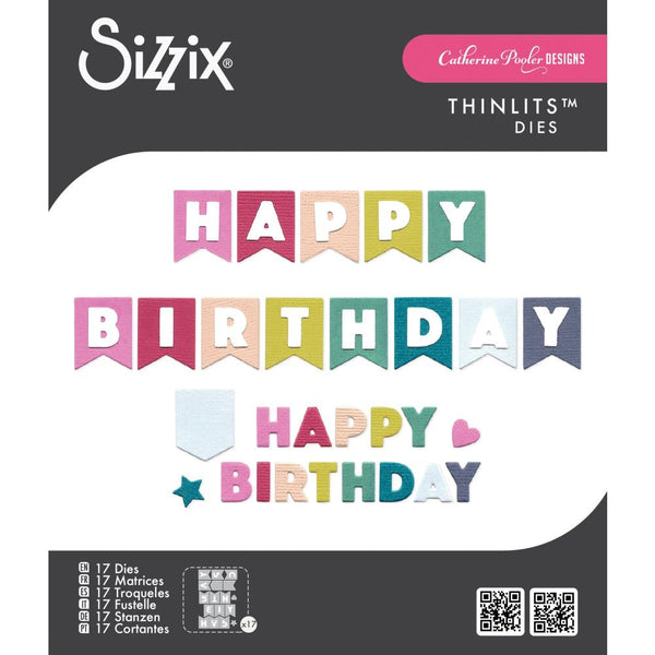 Sizzix Thinlits Die Set 17/Pkg by Catherine Pooler, Birthday Bunting (#666833)