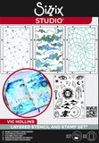 Sizzix Studio Stamp 27/Pkg and Stencils 3/Pkg by Vic Hollins, Dreamscape (#666855)