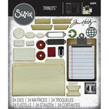 Sizzix Thinlits Die Set 24/Pkg by Tim Holtz, Vault Noteworthy (#666876)