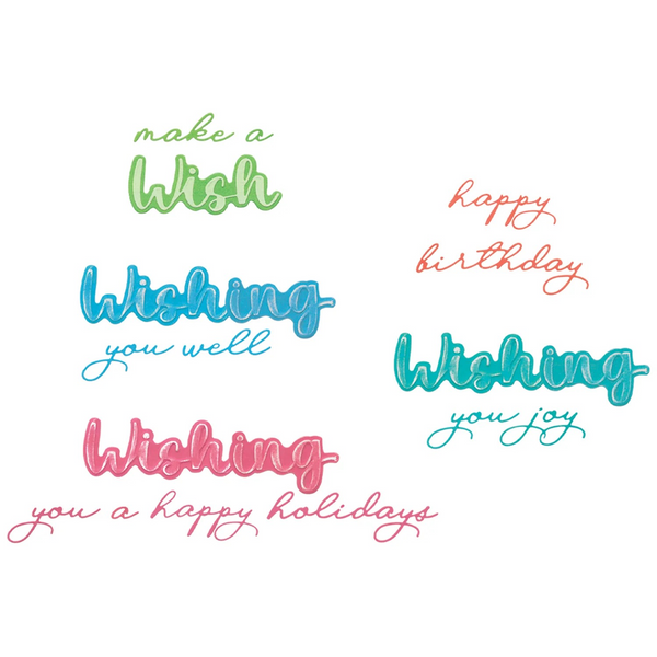 Sizzix, Thinlits Die Set 3/Pkg by Stacey Park, Take Two’s, Wish Sentiment (#666900)