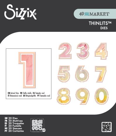 Sizzix Thinlits Die Set By 49 & Market, This or That 2 Inch Numbers (666952) - Scrapbooking Fairies