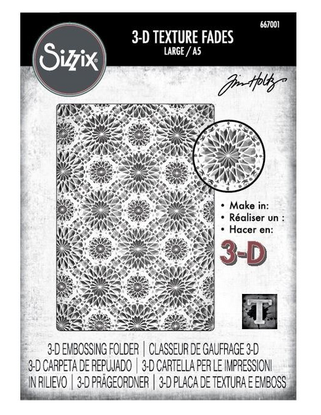 Sizzix 3D Texture Fades Embossing Folder A5 by Tim Holtz, Kaleidoscope (667001)