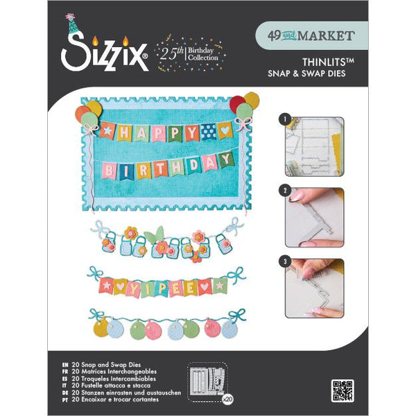 Sizzix Thinlits Die Set 20PK by 49 & Market, All About Banners (667055)