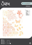Sizzix A4 (8"x10") Stencil by 49 & Market, Petal Play (667061)