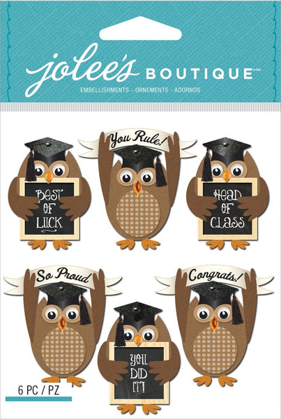 Jolee's Boutique Dimensional Stickers, Graduation Owl