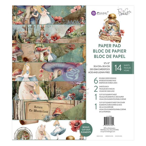 Prima Marketing, Double-Sided Paper Pad 12"X12" 14/Pkg, Return To Wonderland (675622)