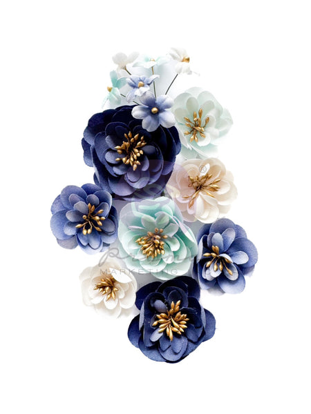 Prima Marketing Flowers 9/Pkg, A Mermaid's Tale, Water Florals (#677008)