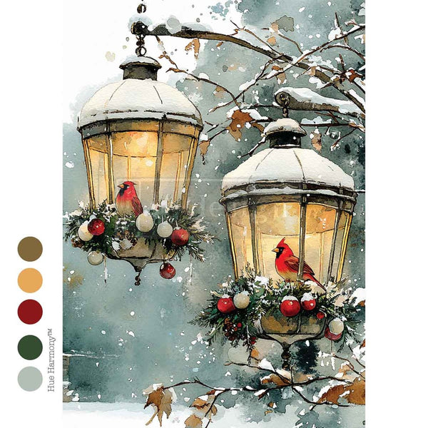 Prima Redesign A4 Decoupage Sheet, Cardinal Christmas (#678302)