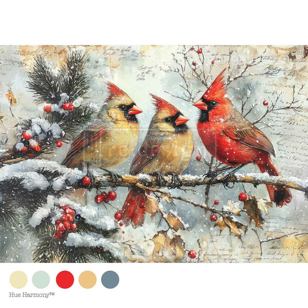 Prima Redesign A4 Decoupage Sheet, Crimson Noel (#678333)