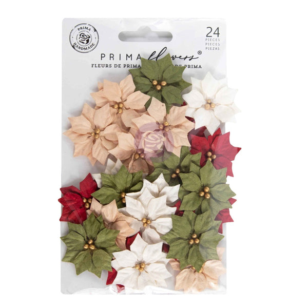 Prima Marketing, Twinkle & Treats Paper Flowers 24/Pkg, Holiday Blooms (#680329)