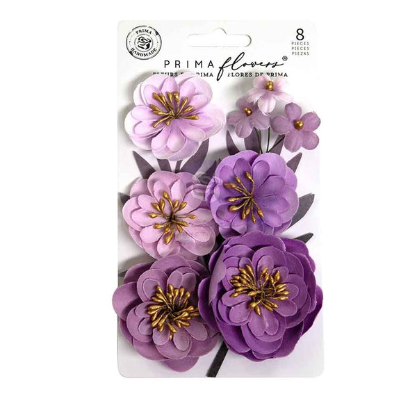 Prima Marketing, Prima Paper Flowers 18/Pkg, Bewitched, Enchanted Voilet (#680589)