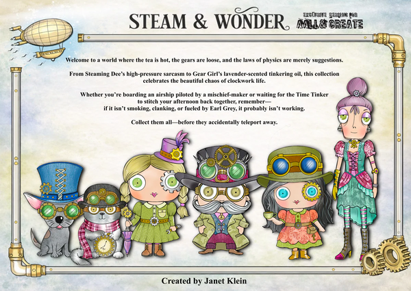 AALL & Create, Steam & Wonder Stamp Bundle, Created by Janet Klein