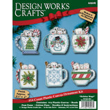 Design Works Counted Cross Stitch Kit 3.5"X4" Set of 6, Holiday Mugs Ornament