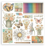 Stamperia, Assortment Rub-On Kit 6/Pkg, Daisy Art