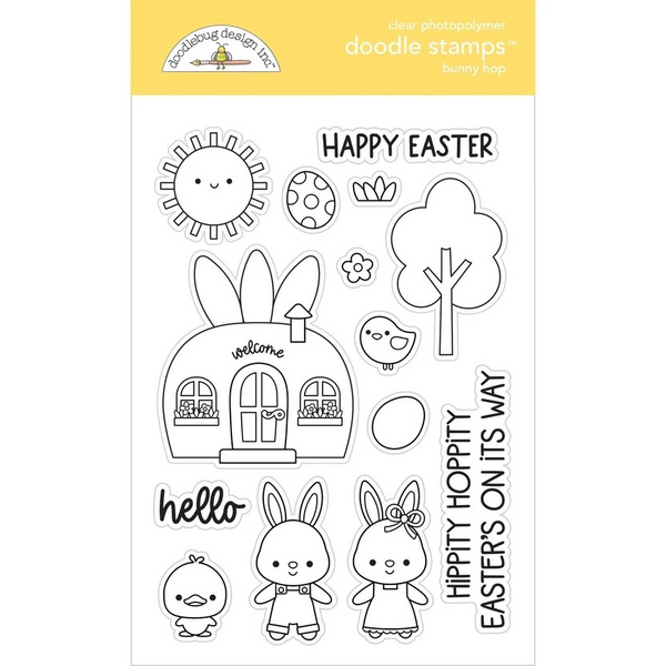 Doodlebug Clear Doodle Stamps, Bunny Hop (8447)