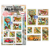 AALL And Create A6 #TP-1443 Photopolymer Clear Stamp Set, Miniature Postage Stamps by Autour De Mwa & Co.