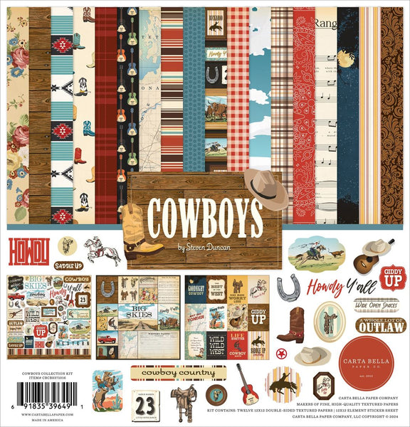 Carta Bella Collection Kit 12"X12", Cowboys (CBCBS371016)
