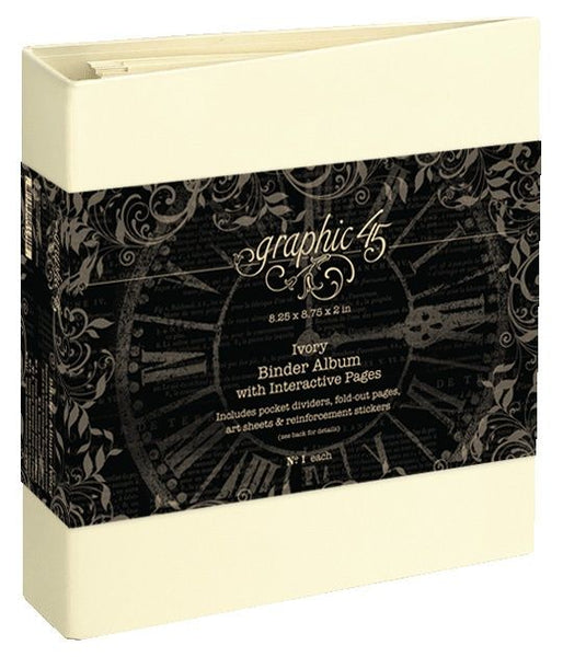 Graphic 45, Staples Binder Album With Interactive Pages, Ivory (4502922)