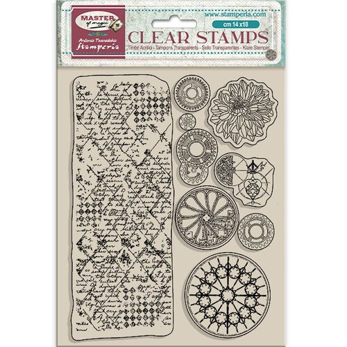 Stamperia, Master of Magic, Border and Circles, Acrylic Clear Stamp 5.5"x7" (WTK212)