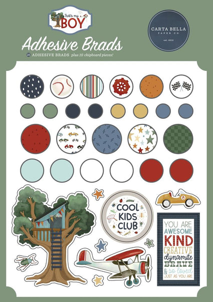 Carta Bella Decorative Adhesive Brads,That's My Boy