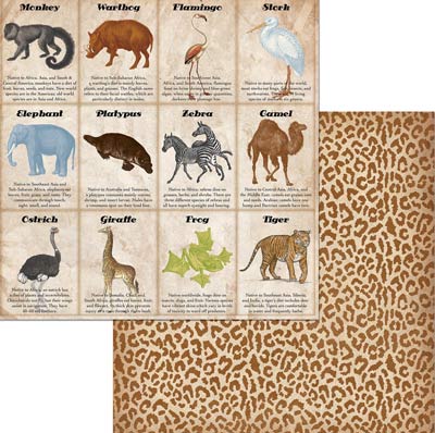Bo Bunny, Jungle Life Collection, 12"x12" Double-Sided Cardstock, Jungle Life Animals