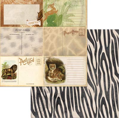 Bo Bunny, Jungle Life Collection, 12"x12" Double-Sided Cardstock, Jungle Life Prowl