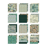 Tim Holtz Idea-ology, Double-Sided Cardstock 8"X8" 12/Pkg, Palette Collection: Teal (TH94475)