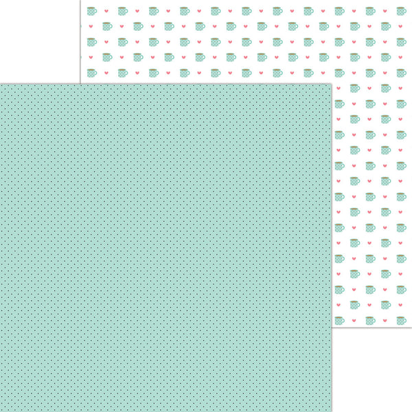 Doodlebug Design, My Happy Place Collection, 12 x 12 Double Sided Paper, Mint To Be (7376)