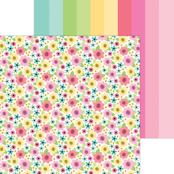 Doodlebug Design, My Happy Place Collection, 12 x 12 Double Sided Paper, Garden Girl (7379)