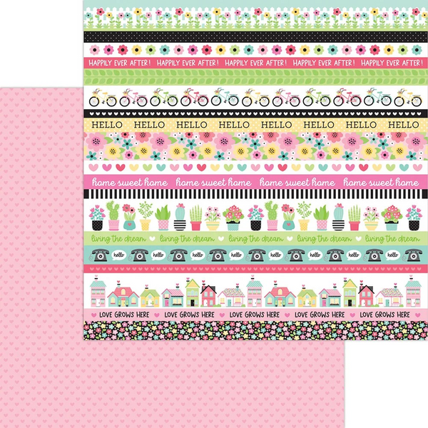 Doodlebug Design, My Happy Place Collection, 12 x 12 Double Sided Paper, Love This (7383)