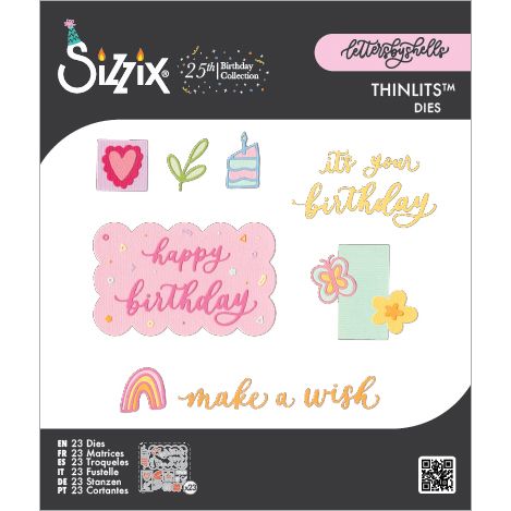 Sizzix Thinlits 23PK Die Set, Birthday Doodles (667130)