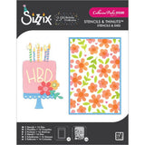 Sizzix Thinlits Die Set 15PK w/2PK Stencils Set by Catherine Pooler Designs, Let's Eat Cake! (667129)
