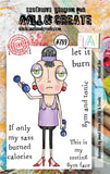 AALL And Create, #789, Workout Dee, A7 Photopolymer Clear Stamp Set by Janet Klein
