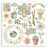 Stamperia, Assortment Rub-On Kit 6/Pkg, Daisy Art