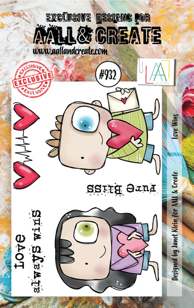 AALL & Create, #932, Love Wins, A7 Clear Stamp, Designed by Janet Klein