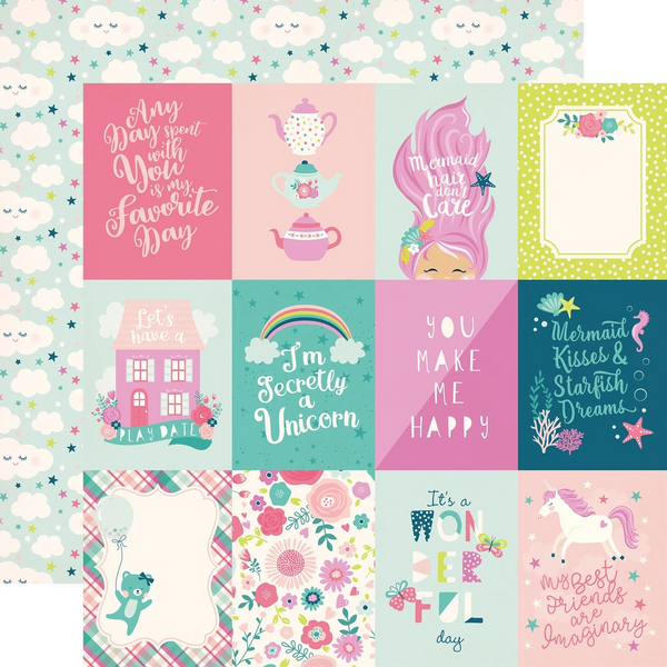 Echo Park Paper, Imagine That!  12"x12" Double-Sided Paper, 3x4 Journaling Cards