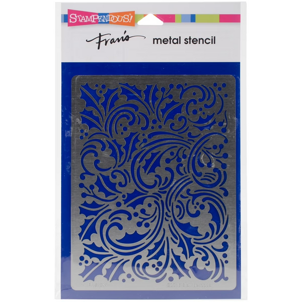 Stampendous, Dreamweaver Metal Stencil, 7.75" x 5", Holly Scroll