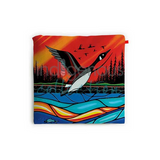 Canadian Art Prints, Indigenous Collection, 18"x15" Reusable Shopping Bag, Canadian Geese in Flight by Jeffrey Red George - Ojibway