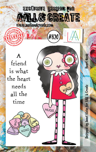 AALL & Create, #820, A7 Photopolymer Clear Stamp Set by Janet Klein, Heart Needs