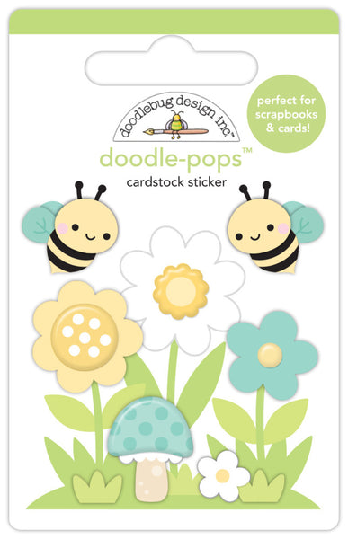 Doodlebug Design,  Doodle-Pops 3D Stickers, Bee-Utiful Garden