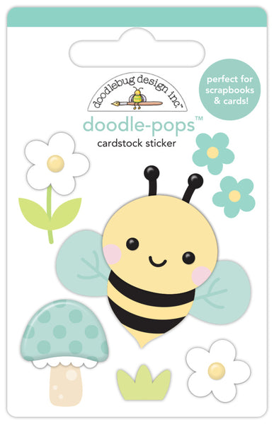 Doodlebug Design, Doodle-pops 3D Cardstock Sticker, Bee Happy