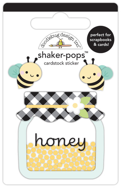 Doodlebug Design, Shaker-Pops 3D Stickers, Honey Bees (8832)