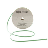 Craft Perfect, Double Face Satin Ribbon 3mmX5m, Sage Green