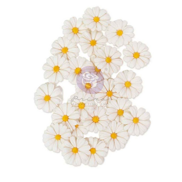 Prima Marketing, Among the Wildflowers, Paper Flowers 24/Pkg, White Meadow (682439)