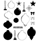 Sizzix, Clear Stamps Set 19PK w/11PK Framelits, Baubles by 49 and Market (667019)